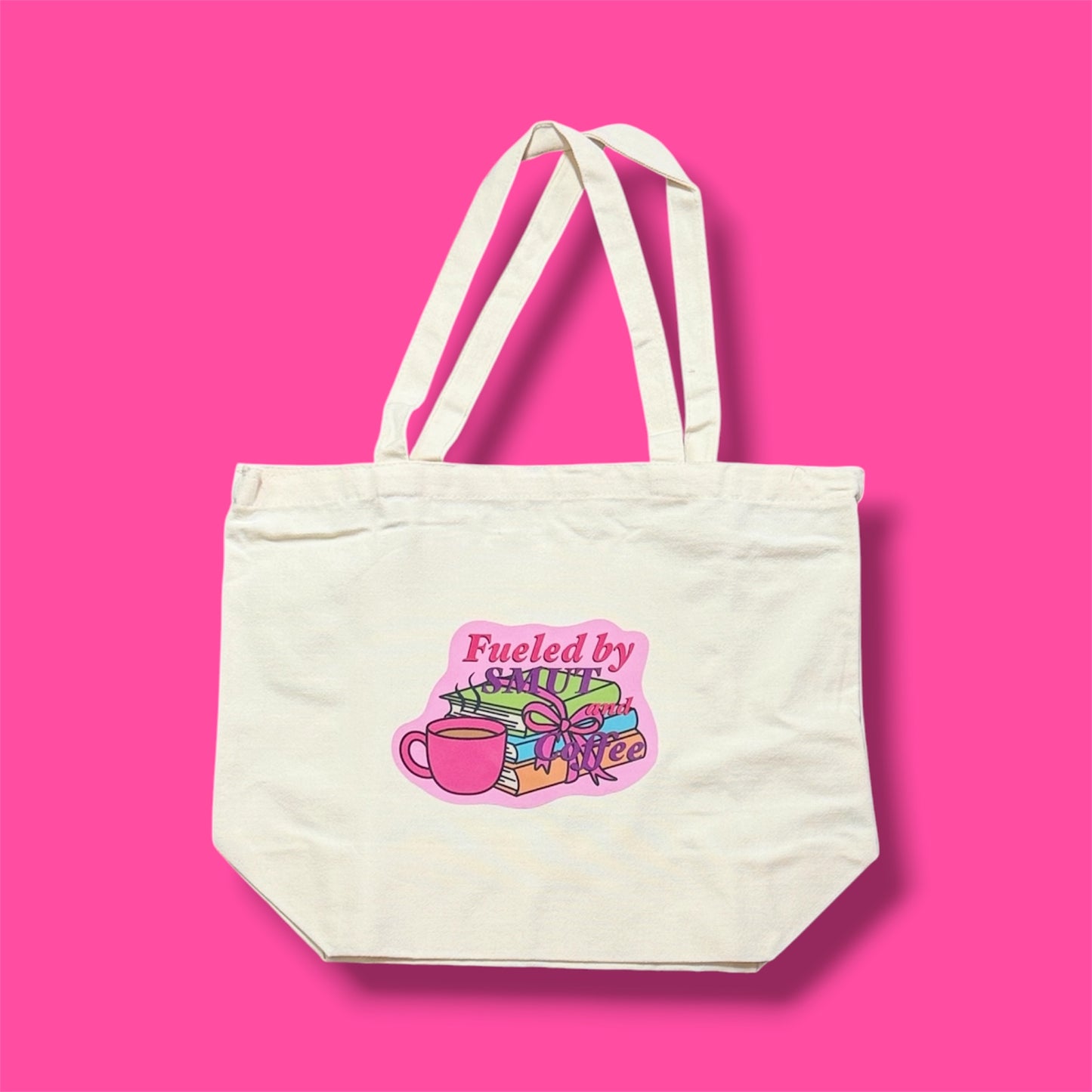 Fueled by Coffee & SMUT LARGE Canvas Tote Bag