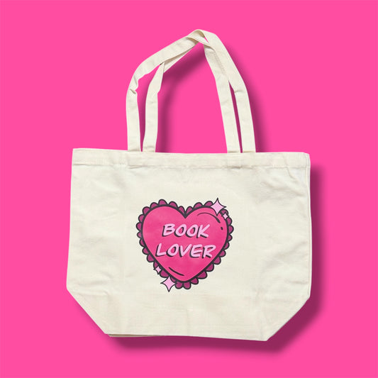 Book Lover LARGE Canvas Tote Bag