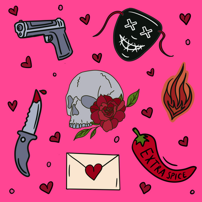 Dark Romance Dicut Stickers