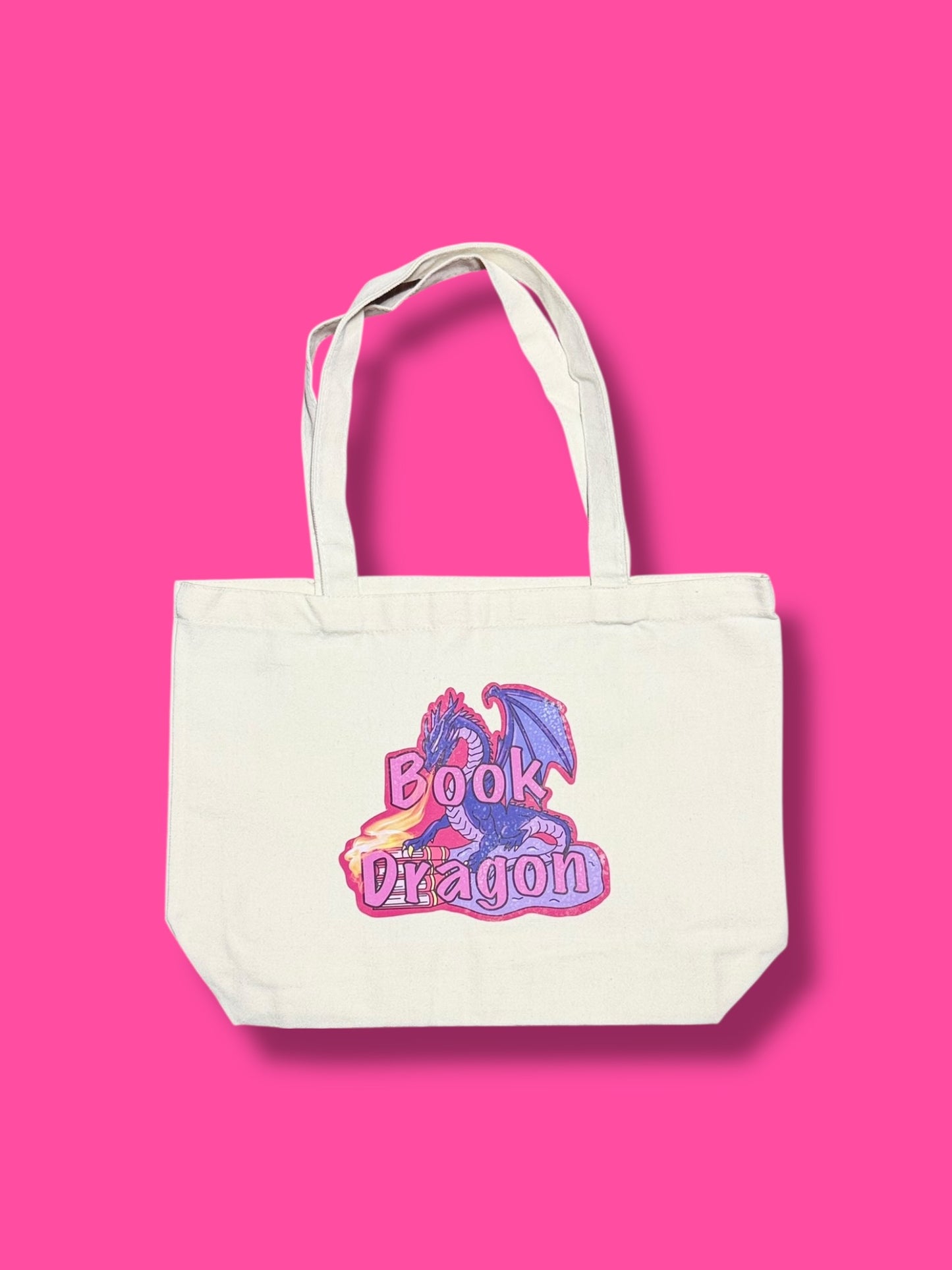 Book Dragon MEDIUM Canvas Tote Bag